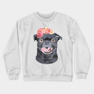 Floral Pug Crewneck Sweatshirt